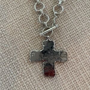 Silver Cross Pendant Necklace
